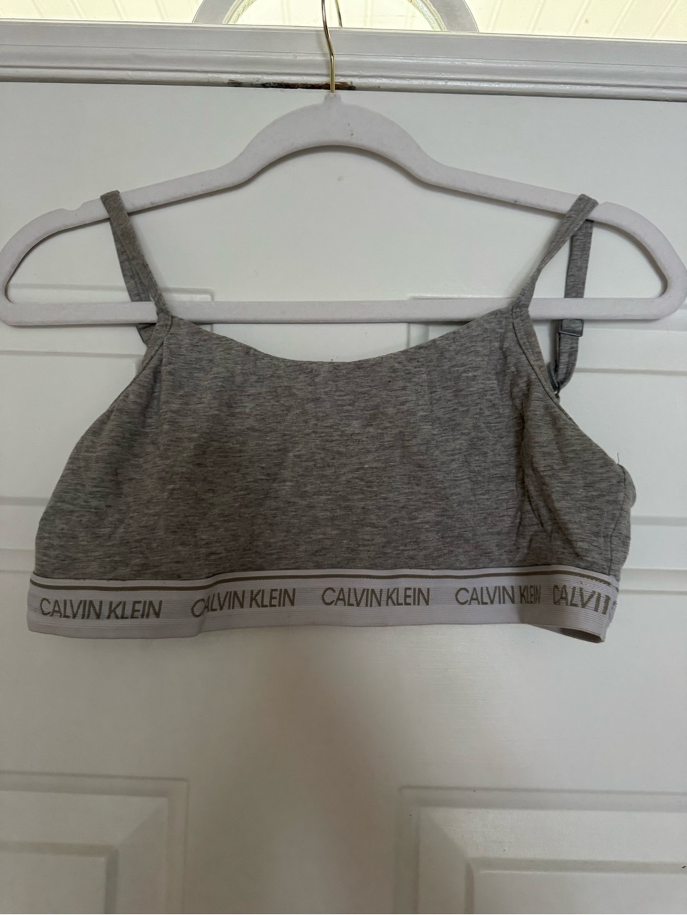 Calvin Klein Heather Gray Logo Crop Bralette